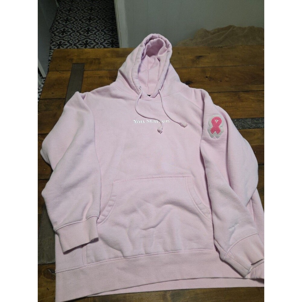 Demetrius Harmon You Matter Hoodie Breast Cancer Awareness Pink Embroidered LG